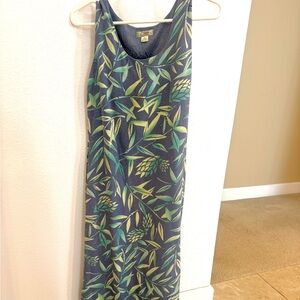 Tommy Bahama Green Leaf Print Maxi Dress with liner